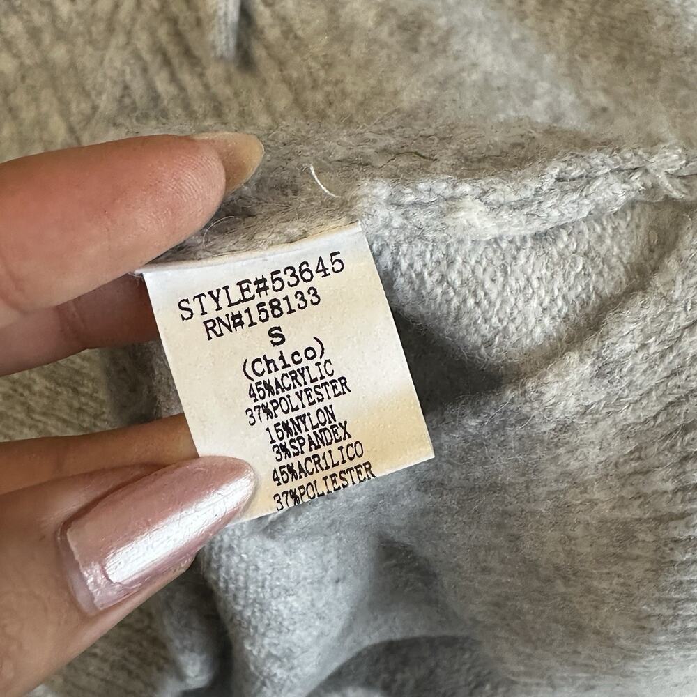 staccato Women’s light Grey Hoodie drawstring ribbed small soft sleep gym - Picture 3 of 5